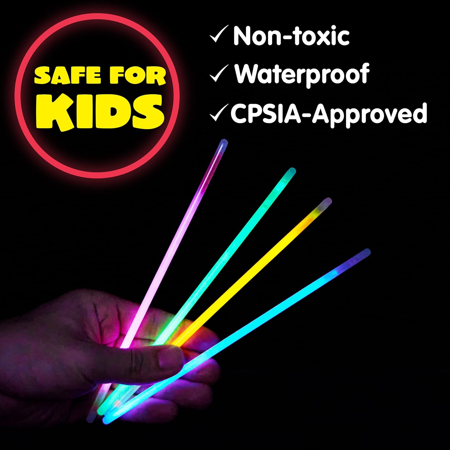 JOYIN 200 Pcs Glow Sticks Bulk 8" Glowsticks, Glow Stick Bracelets Necklaces, Glow in the Dark Party Favors, Easter, Christmas, Halloween Party Supplies Pack