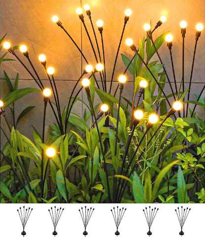 SIOTMERA 6 Count Solar Lights Outdoor Waterproof IPX5, Solar Garden Lights, Wind Swaying Firefly Lights, Christmas Lights Outdoor, for Yard Lawn Pathway Decoration Lighting, WarmYellow 🍁 All In One Marketplace Canada