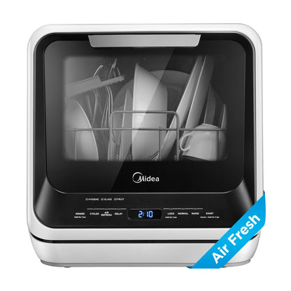 Midea Countertop Dishwasher, Portable Dishwasher with 6 Wash Programs,Black