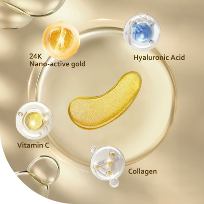 Under Eye Patches (30 Pairs), 24k Gold Eye Patches for Women and Men, Bachelorette Party Favors, Birthday Gift for Women - Skincare Self Care - USA Tested - Available at All In One Marketplace Canada