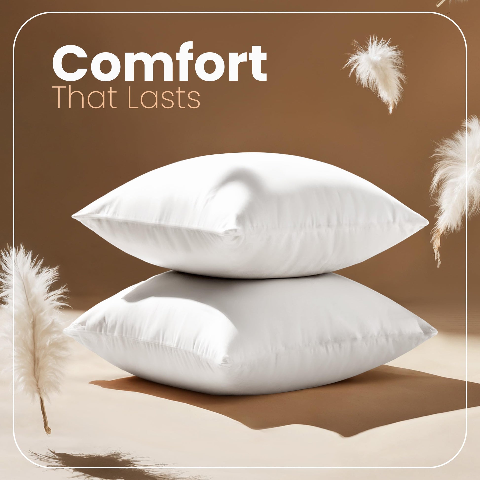 Utopia Bedding Throw Pillows Insert (Pack of 2, White) - 18 x 18 Inches Bed and Couch Pillows - Indoor Decorative Pillow