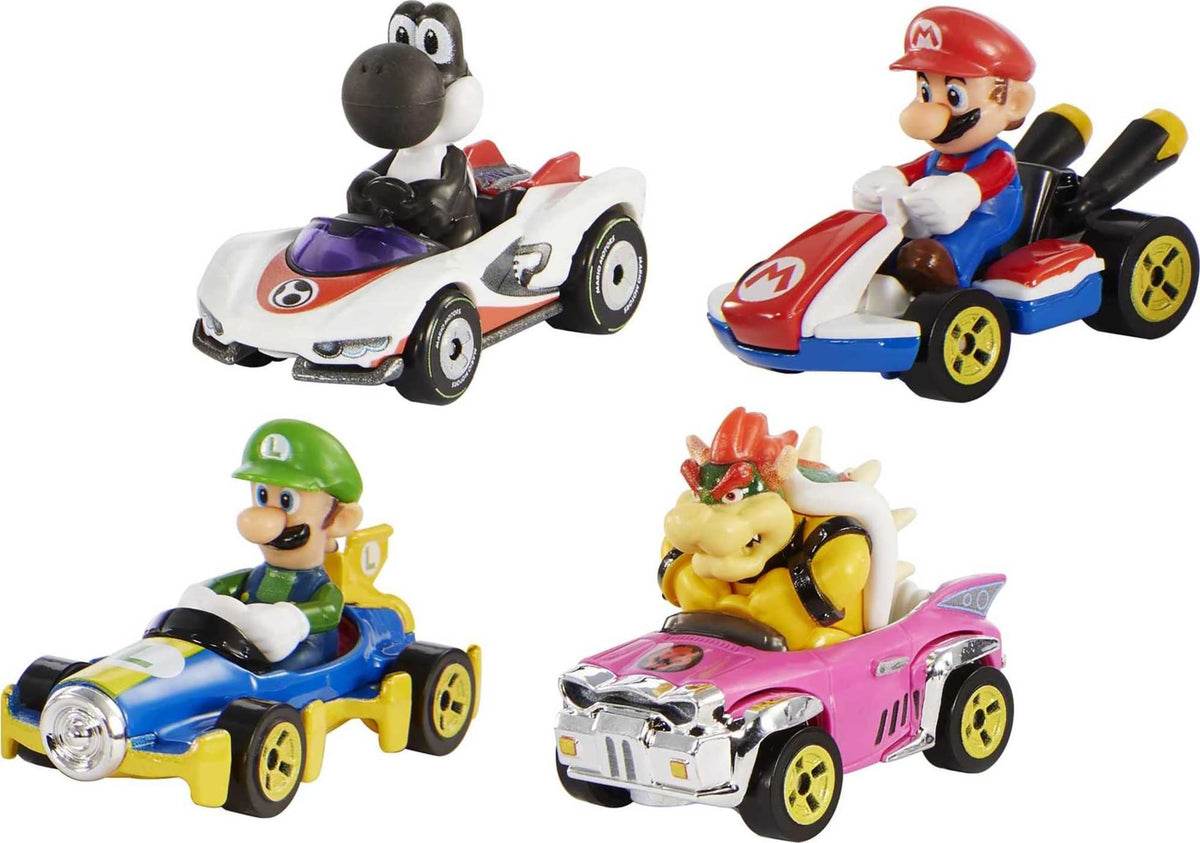 Hot Wheels Mario Kart Set of 4 Die-Cast Toy Cars