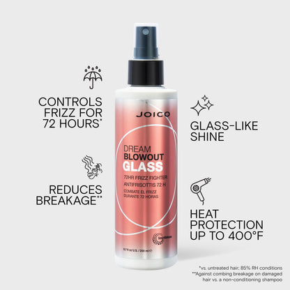 Joico Dream Blowout Glass 72-Hour Frizz Fighter | Humidity Control | Glass-Like Shine | Heat Protectant up to 400°F | Hydrate & Smooth | For Most Hair Types Joico