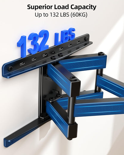 HOME VISION Full Motion TV Wall Mount for Most 32-85 inch TVs up to132 lbs, TV Mount Swivel and Tilt with Dual Articulating Arms, Wall Mount TV Bracket Max VESA 600x400mm, Fits 8" 12" 16" Wood Studs - Available at All In One Marketplace Canada