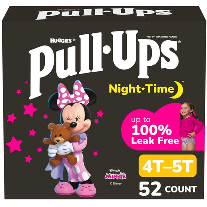 Pull-Ups Girls' Night-Time Potty Training Pants, 4T-5T, 52 Ct, 50 lbs