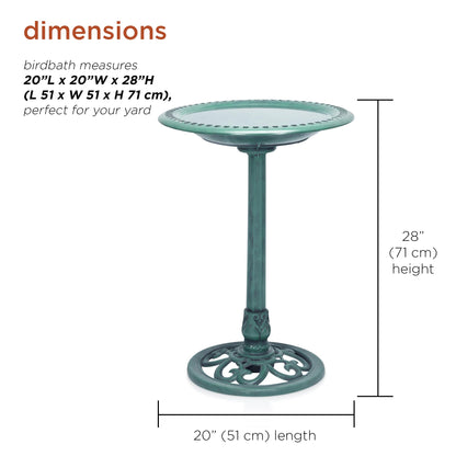 Alpine Corporation 28" Tall Outdoor Birdbath with Scrollwork Decoration Yard Statue 🍁 All In One Marketplace Canada