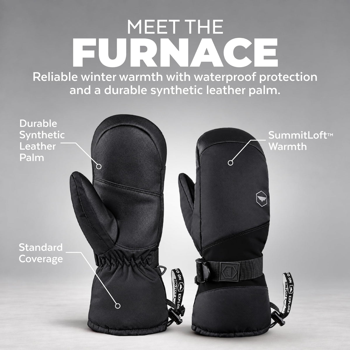Tough Outdoors Adult Ski Mittens - Waterproof Winter Gloves Men & Women - Thermal Fleece Lining for Cold Weather Gear 🍁 All In One Marketplace Canada