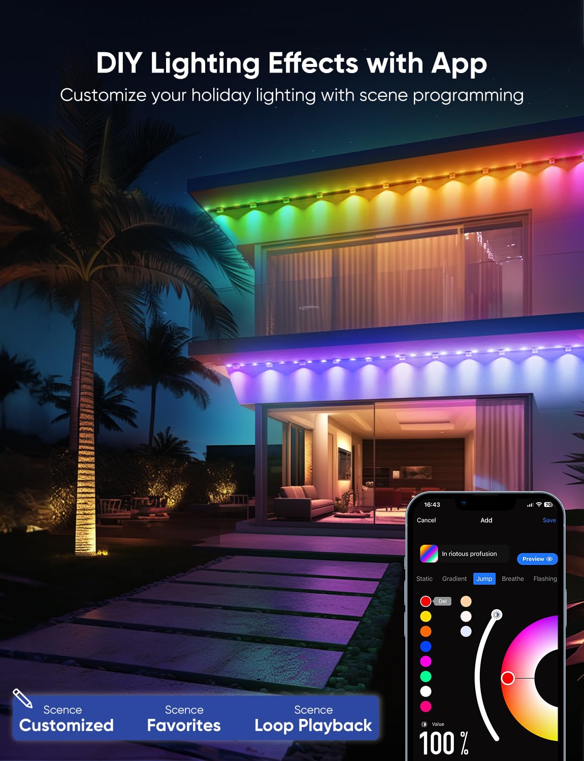 APPECK Permanent Outdoor Lights Pro, 200ft with 144 RGBCW Eaves Lights 🍁 All In One Marketplace Canada