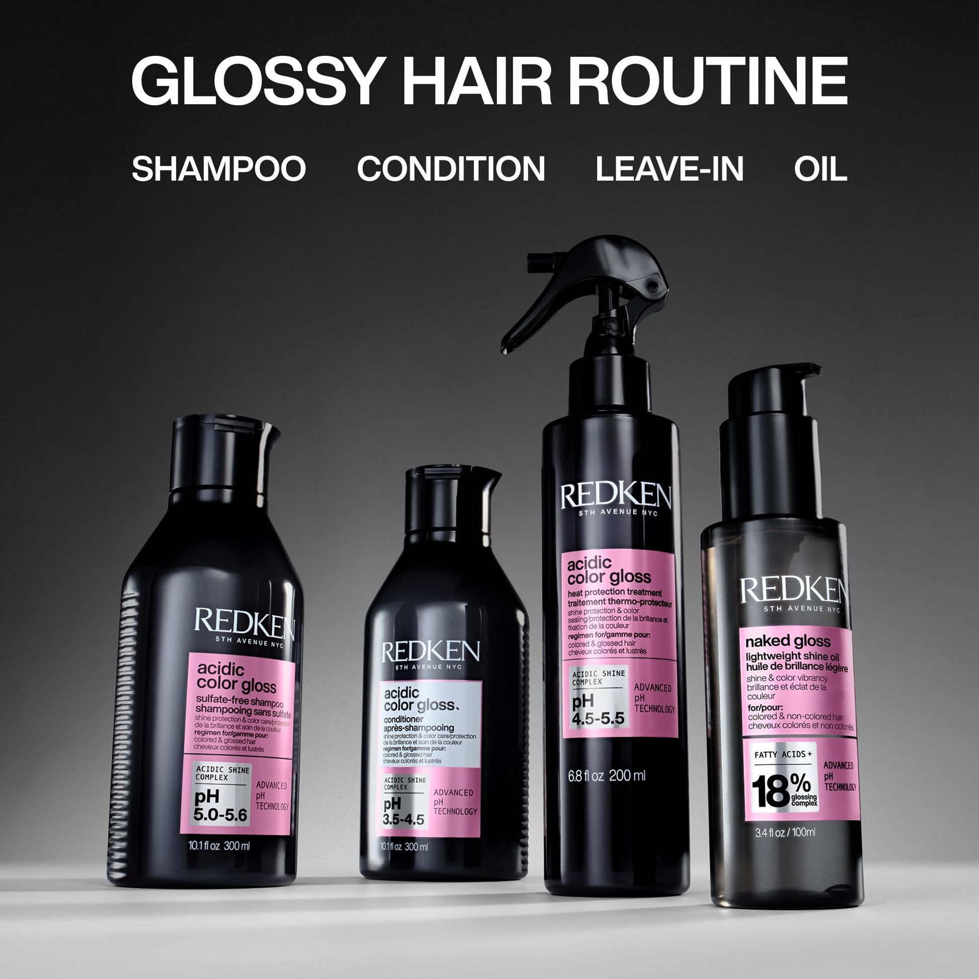 Redken Sulfate Free Shampoo, Acidic Color Gloss, Protecting Shampoo for Intense Shine and Vibrancy, Gentle Cleanser, With Vitamin E and Arginine, Color Safe Shampoo, 300ML Redken