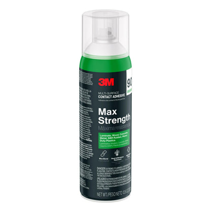 3M Max Strength 90 Multi-Surface Contact Adhesive, 12.6 oz., Low VOC, Max Bond, Heat & Water Resistant, Adjstable Spray for Metal, Wood, Plastics, Laminates, and Concrete (90-NAT-EF)