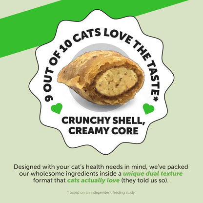 Cat Hairball Support Crunchy & Creamy Chews, Hairball Remedy Treats, Cat Furball Treatment, Supports Skin & Coat, Vitamins for Digestion, Chicken (30-Day Supply) - Available at All In One Marketplace Canada