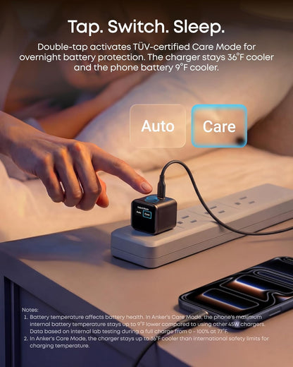 Anker Smart Display Charger,Anker Nano 45W Fast Charging USB C Charger with Smart Recognition,Built-in Care Mode,Compact with 180° Foldable Plug,for iPhone 17/16/15 Series,MacBook,Apple Watch (Orange) - Available at All In One Marketplace Canada