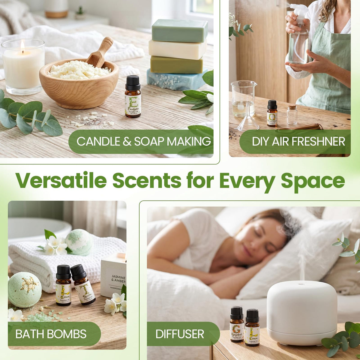 Auelife Essential Oils for Diffusers for Home, 6 Pack Fresh Scented Oil 🍁 All In One Marketplace Canada