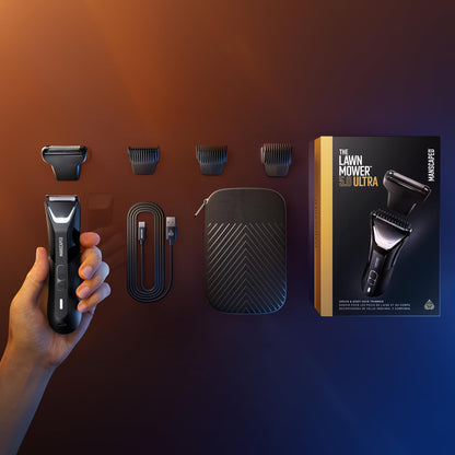 MANSCAPED® The Lawn Mower® 5.0 ULTRA Groin & Body Hair Trimmer – Dual-Head SkinSafe® Trimmer & Foil Blades, Waterproof Wet/Dry Groomer, USB-C Rechargeable with Travel Case, Men’s Ball Shaver, Black - Available at All In One Marketplace Canada
