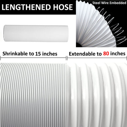 FUBININA 80" Portable Air Conditioner Hose, AC Hose with 5.9" Diameter, Anti-Clockwise Thread AC Exhaust Hose for Portable AC Vent Replacement Tube Compatible with LG Air Conditioner Part - Available at All In One Marketplace Canada