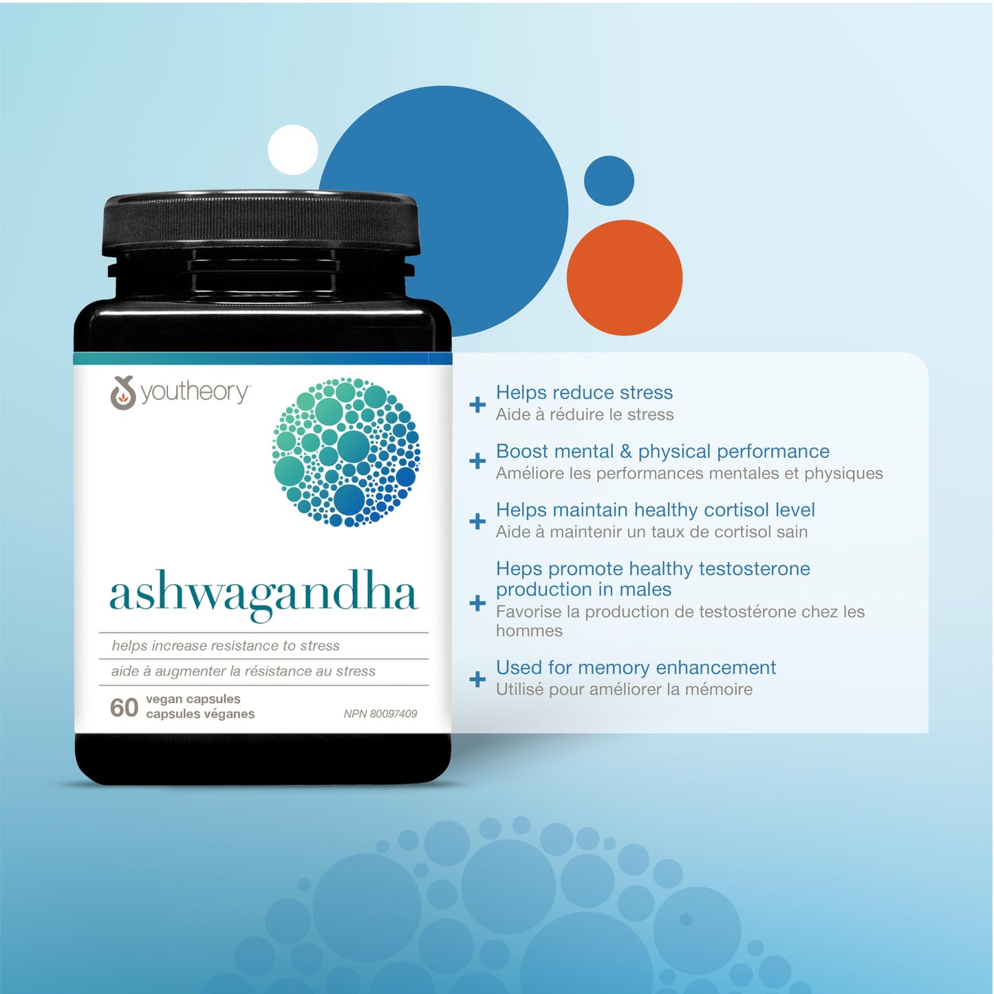 Youtheory Ashwagandha 7,200 mg Per Serving, with Clinically Proven KSM-66 and GingeverGinger to Support the Efficacy of Ashwagandha. Helps Increase Resistance to Stress and Anxiety, Vegan, 60 Capsules - Available at All In One Marketplace Canada