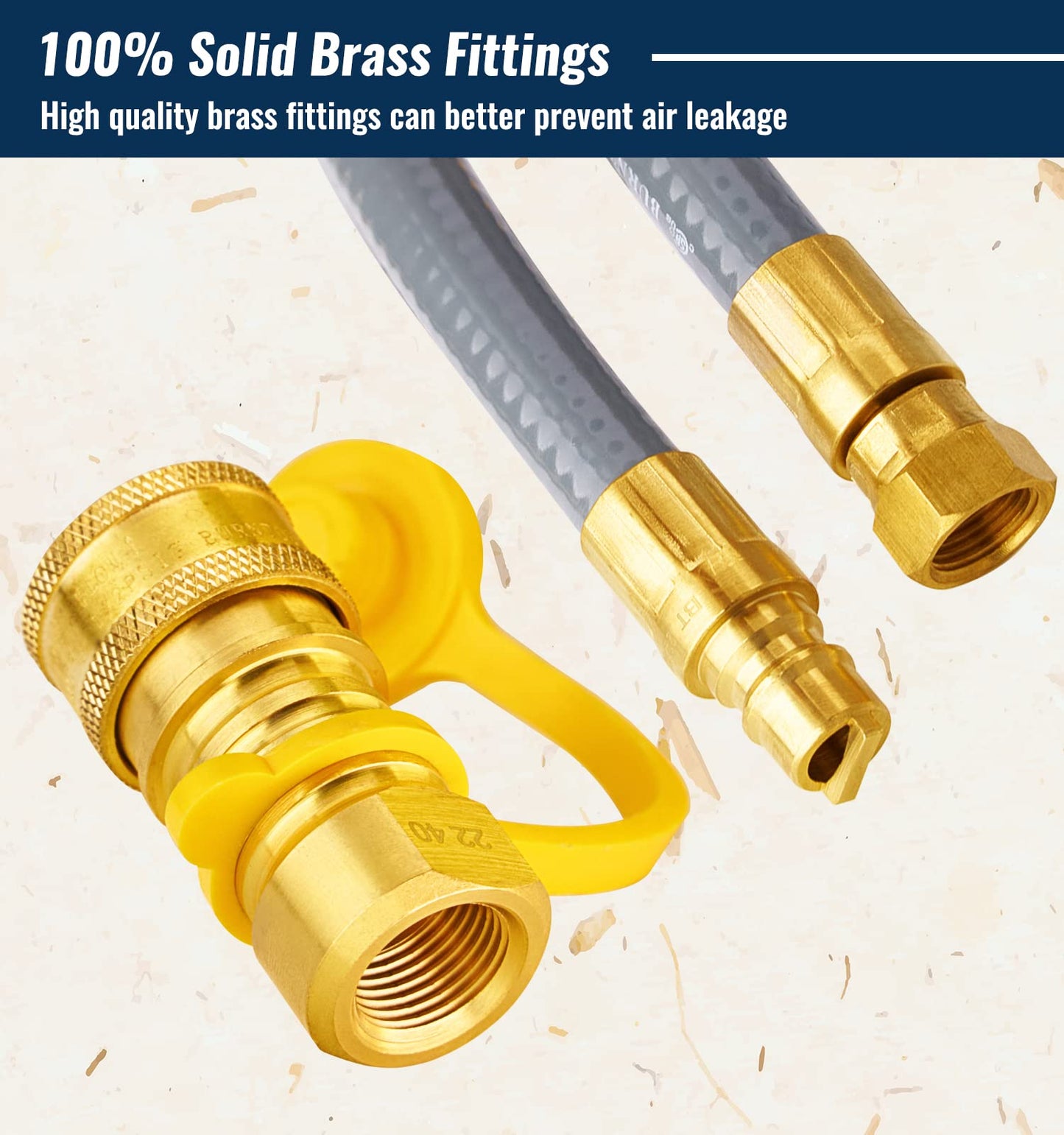 CALPOSE 15 Feet 3/8 inch ID Natural Gas Grill Hose with Quick Connect Fittings, Natural Gas Line for Grill, Pizza Oven, Heater and More Low Pressure Appliance - Available at All In One Marketplace Canada