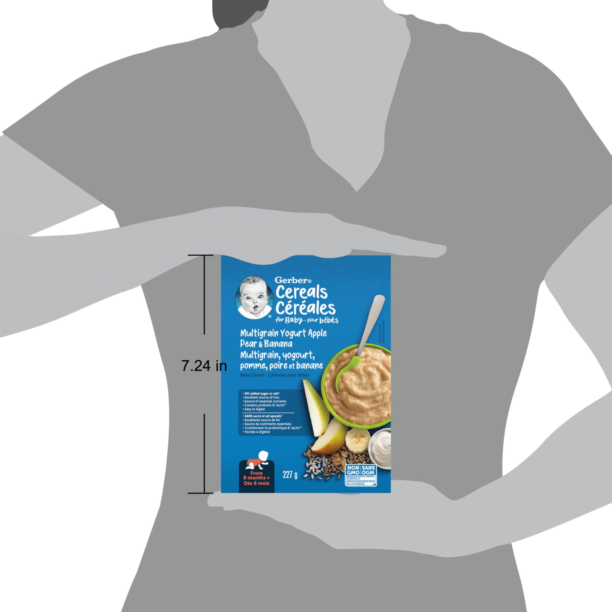 Gerber Stage 3 Multigrain Yogurt Apple Pear Banana Cereal, 8+ Months, 227g (6-Pack)