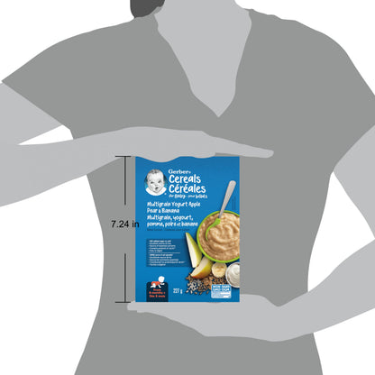 Gerber Stage 3 Multigrain Yogurt Apple Pear Banana Cereal, 8+ Months, 227g (6-Pack)