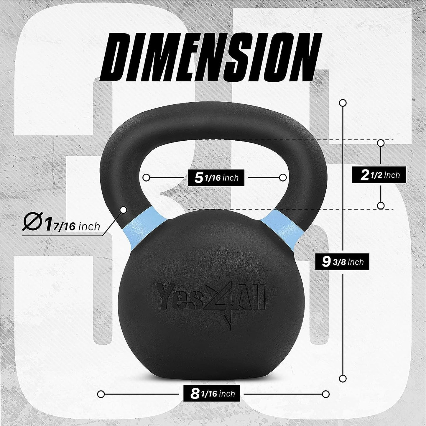 Yes4All Powder Coated Kettlebell Weights with Wide Handles & Flat Bottoms – 16kg/35lbs Cast Iron Kettlebells for Strength, Conditioning & Cross-Training 🍁 All In One Marketplace Canada