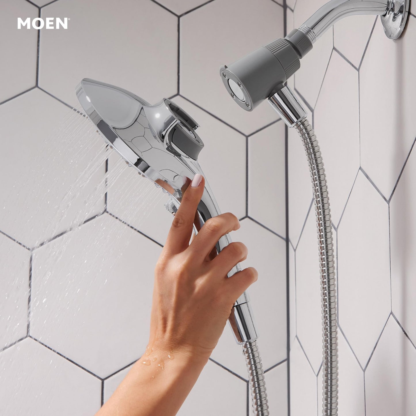 Moen 26112 Magnetix Handheld Shower Head Featuring Magnetic Holder Technology, 6 High Pressure Functions and 60 Inch Long Metal Hose 🍁 All In One Marketplace Canada
