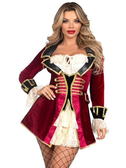 Leg Avenue womens Captivating Captain Halloween Pirate Costume, Multicolor, Small