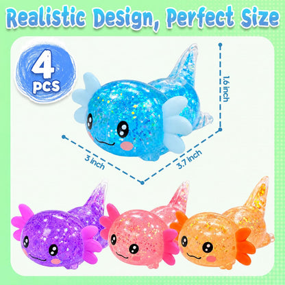 4PCS Axolotls Squishy Fidget Stress Ball,Cute Squishies Axolotls Toy,Fidget Toys for Kids Youth Adult, Gift for Party Birthday Christmas 🍁 All In One Marketplace Canada