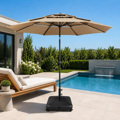 Yaheetech Fillable Mobile Umbrella Base, 4 Wheels, 123lb Capacity, Black 🍁 All In One Marketplace Canada