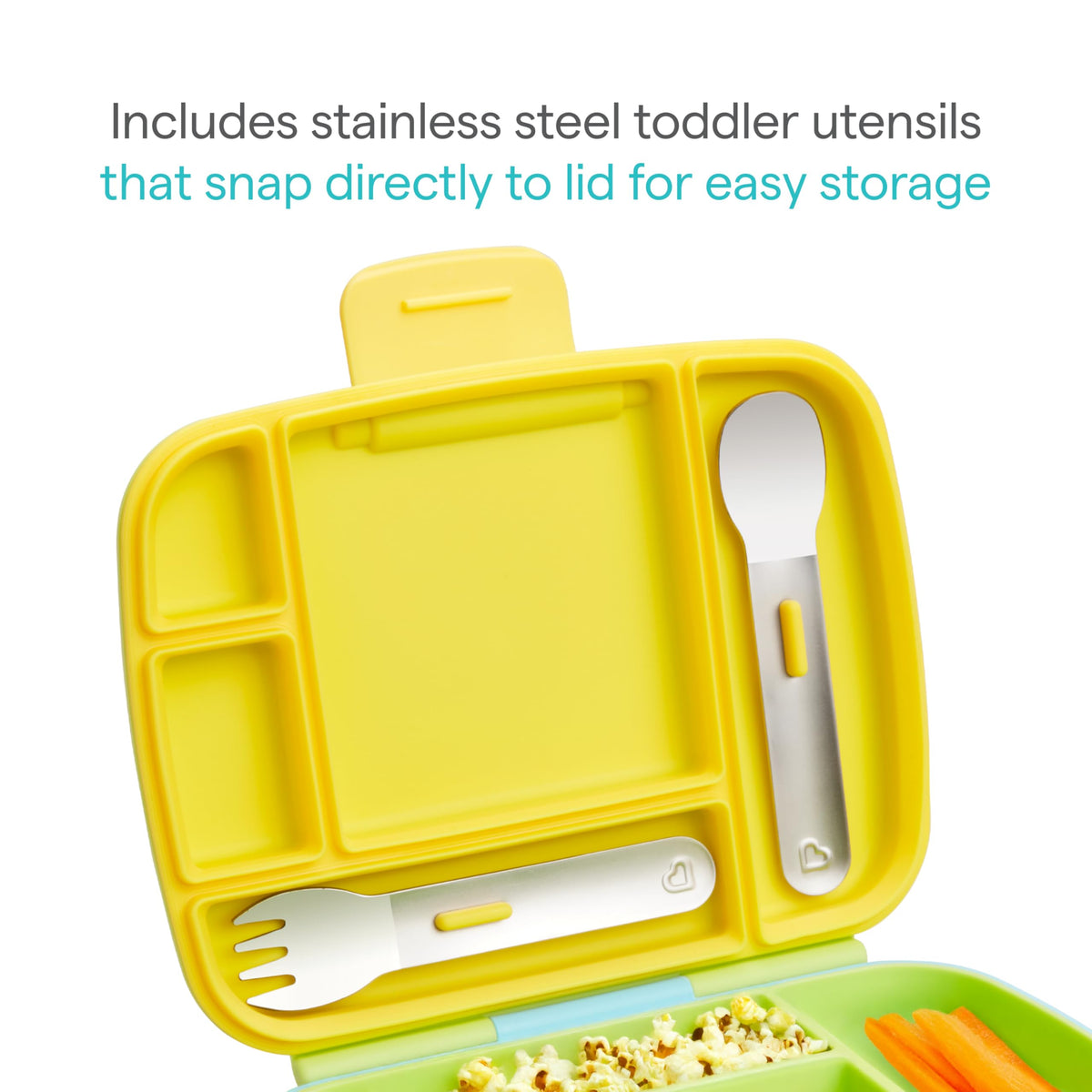 Munchkin Bento Box Toddler Lunch Box, Green