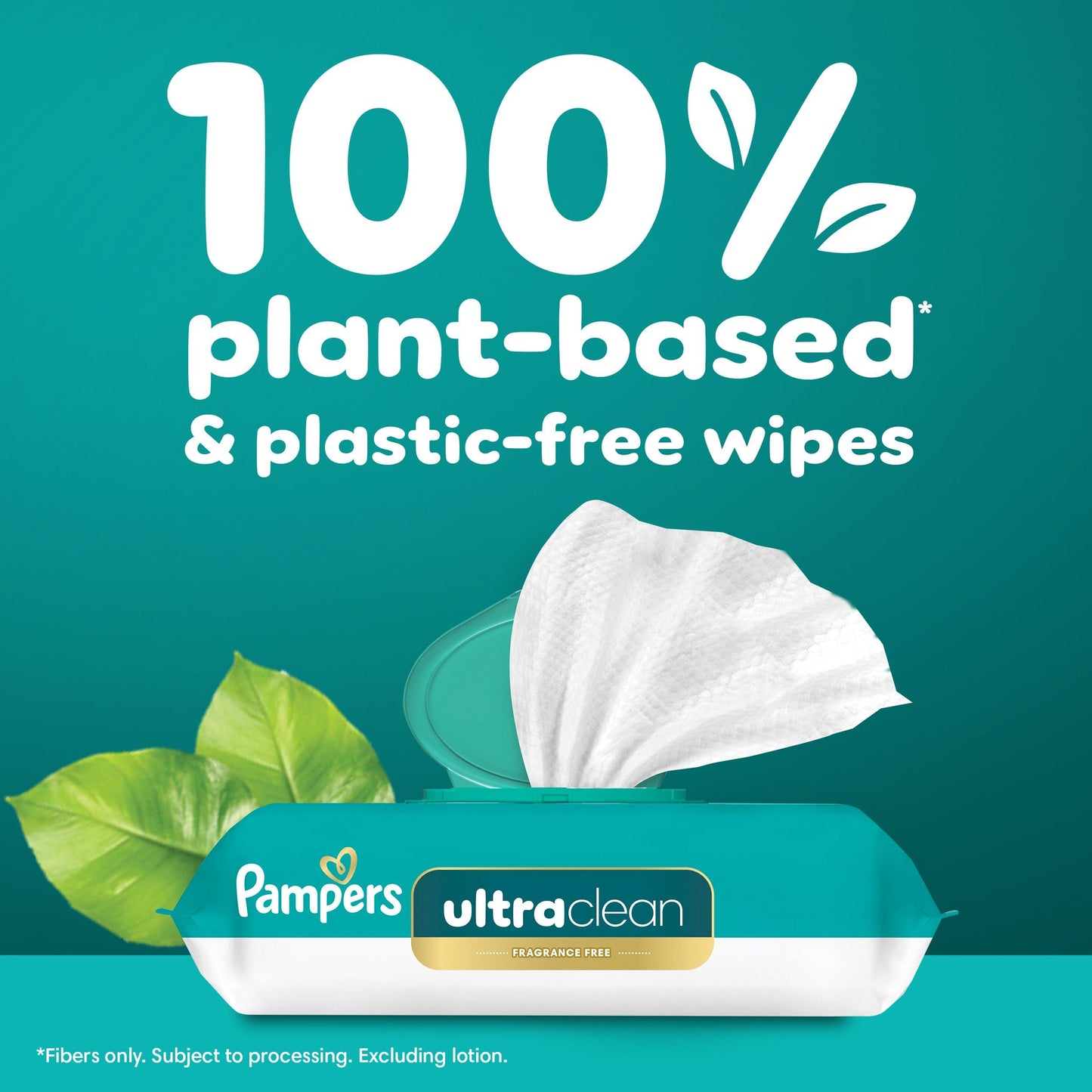 Pampers Free & Gentle 100% Plant-Based Fragrance Free Baby Wipes, 6 pack, 468 Count Pampers