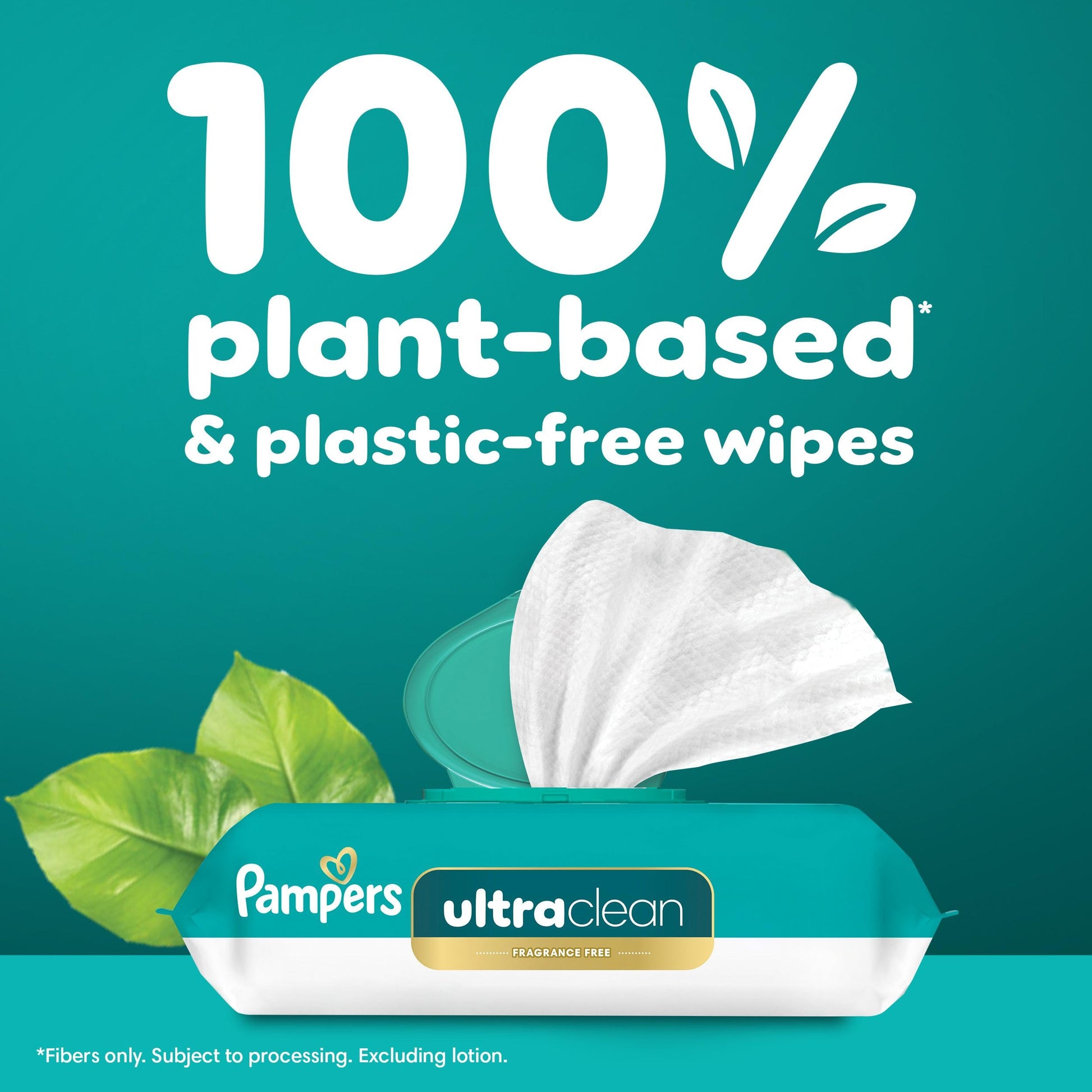 Pampers Free & Gentle 100% Plant-Based Fragrance Free Baby Wipes, 6 pack, 468 Count Pampers