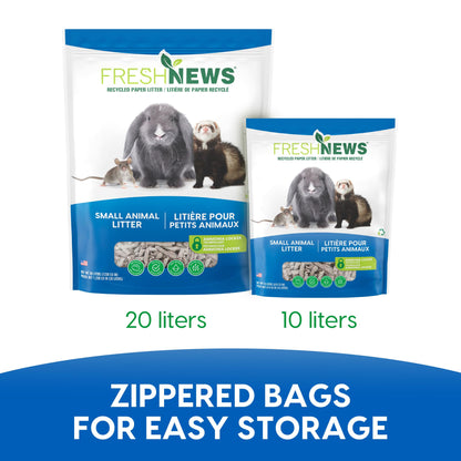 Fresh News Paper Small Animal Litter, 10,000cc Gray 1 Count (Pack of 1)