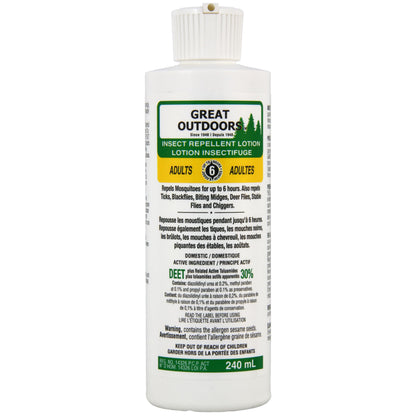 Great Outdoors Insect Repellent 30% DEET Lotion, 240mL 🍁 All In One Marketplace Canada