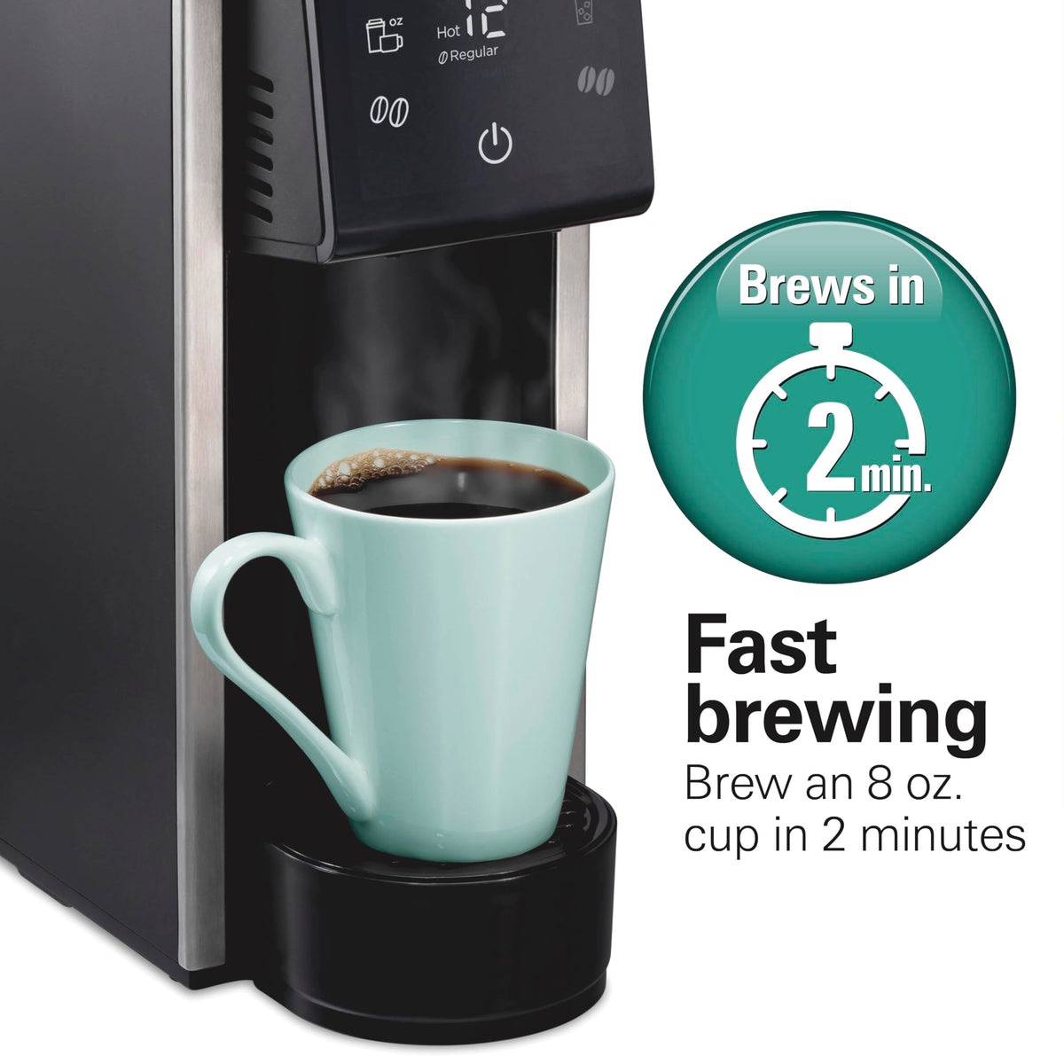 Hamilton Beach FlexBrew Advanced 4-in-1 Coffee Maker, Single Serve Hot & Iced Coffee Maker, K-Cup Pod & Grounds Compatible, 45 oz Removable Reservoir, Black (49925)