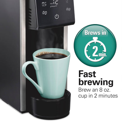 Hamilton Beach FlexBrew Advanced 4-in-1 Coffee Maker, Single Serve Hot & Iced Coffee Maker, K-Cup Pod & Grounds Compatible, 45 oz Removable Reservoir, Black (49925)
