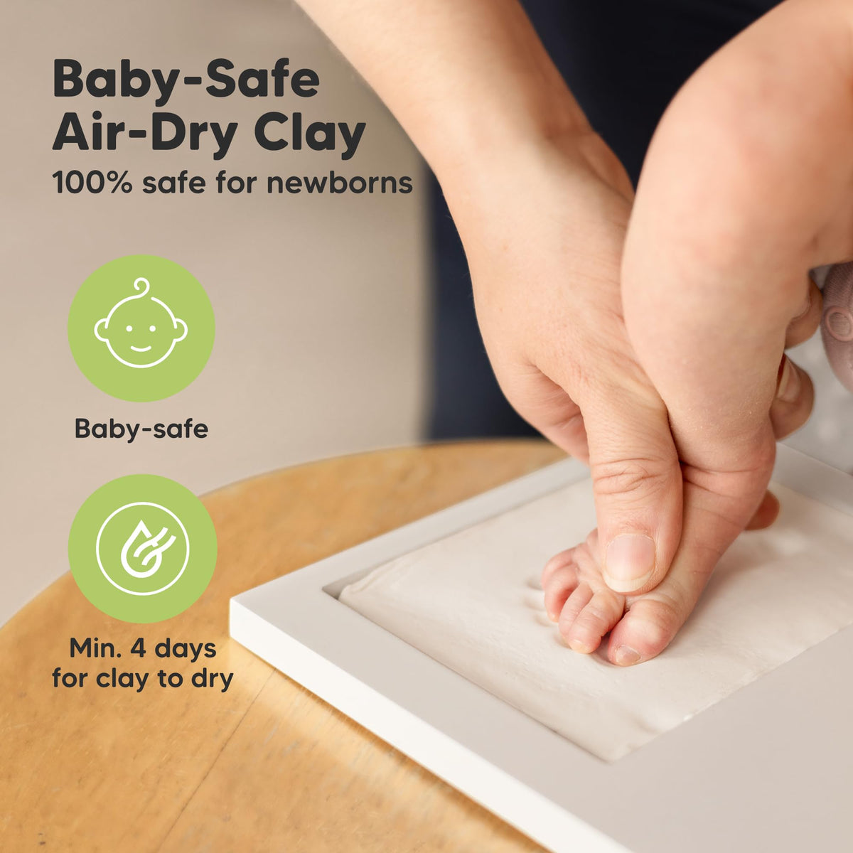KeaBabies Baby Hand and Footprint Kit, Clay Keepsake Frame (Dark Walnut) 🍁 All In One Marketplace Canada