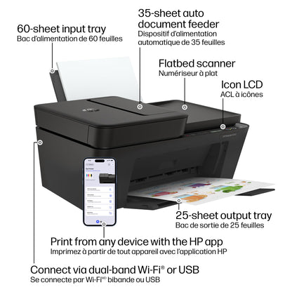 HP Desket 4352 Wireless All-in-One Color Inkjet Printer, Scanner, Copier, Best-for-Home, 3 Month Instant Ink Trial Included- AI Enabled (A24HTA)