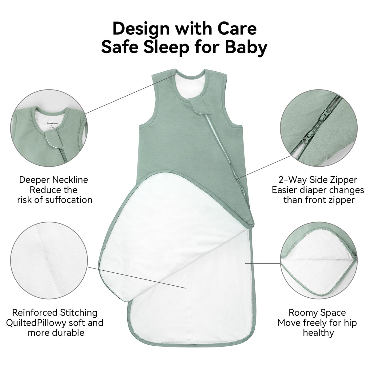 BubblePanda Bamboo Sleep Sack 2t-3t 2.5 Tog Soft Toddler Winter Warms 🍁 All In One Marketplace Canada