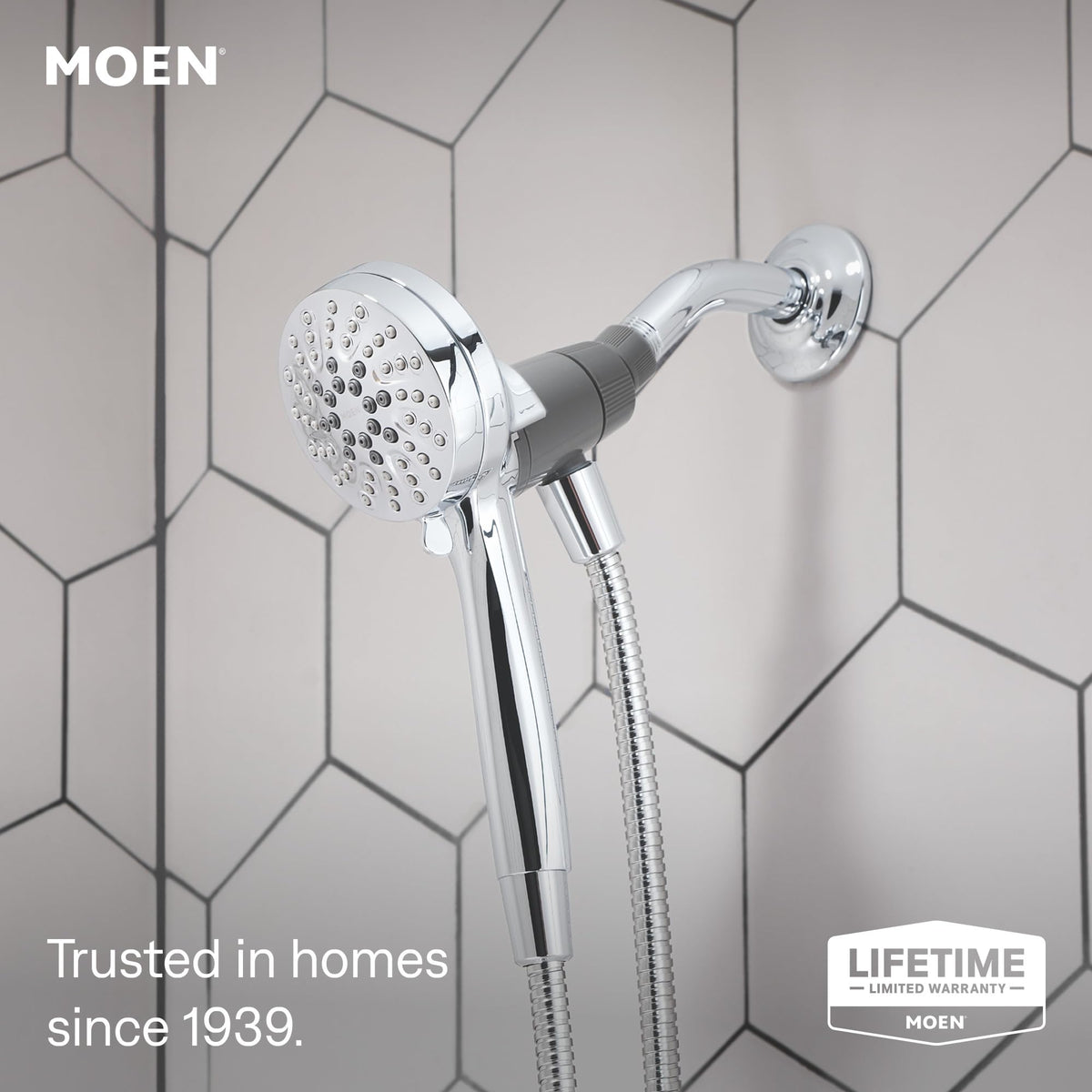 Moen 26100 Engage Magnetix 3.5-Inch Six-Function Handheld Showerhead with Magnetic Docking System, Chrome