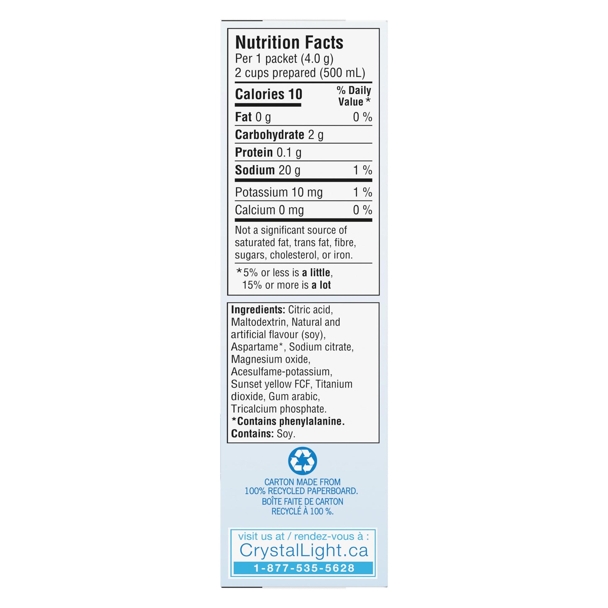 Crystal Light Singles Tangerine Grapefruit Drink Mix - 10 Calorie Packets