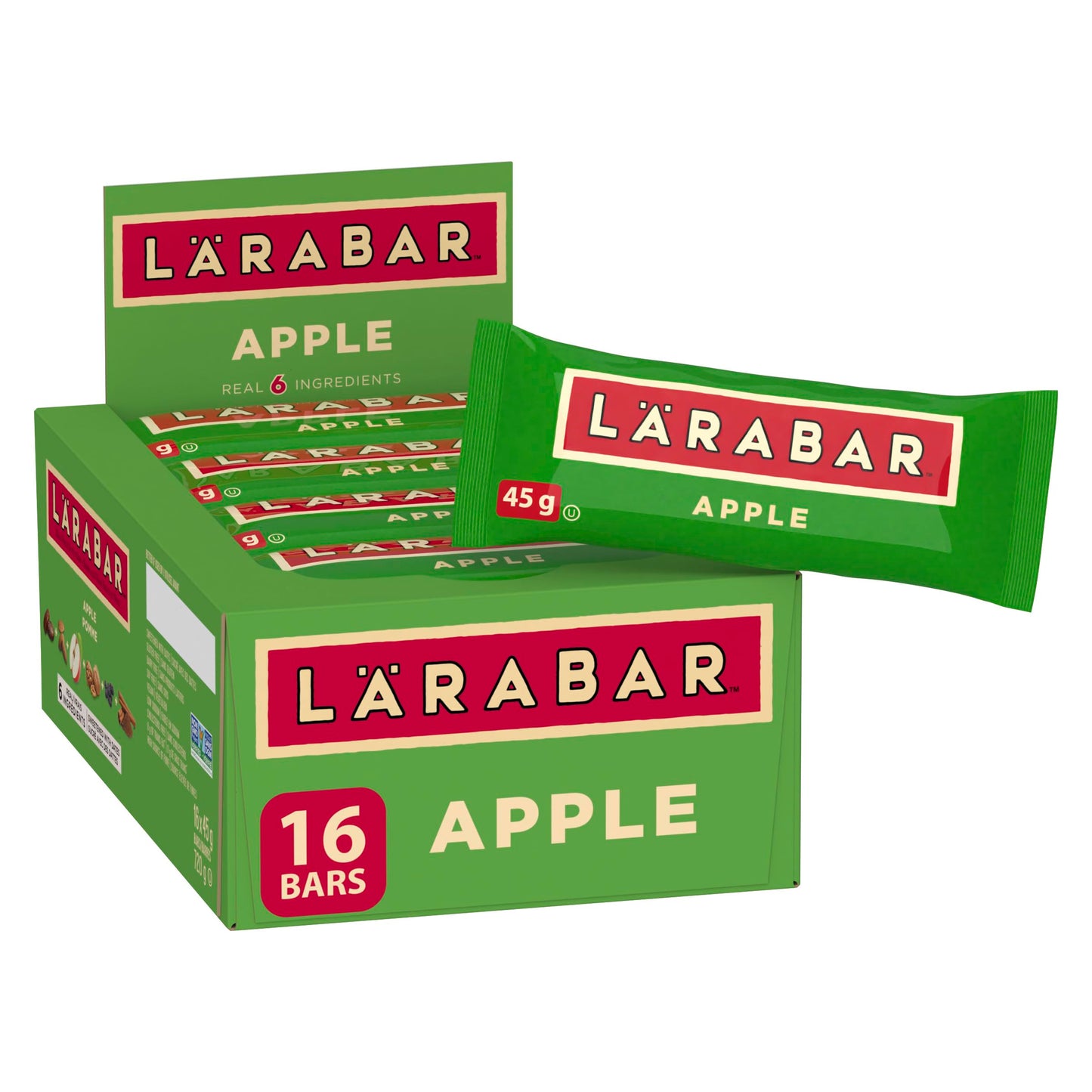 LÄRABAR Apple, Fruit and Nut Energy Bar, Pack of 16 Bars, Gluten Free, Vegan, Family Pack, Snack Bars, 720 Grams Package 🍁 All In One Marketplace Canada