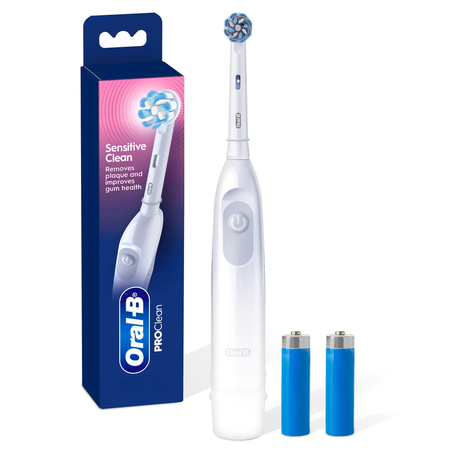 Oral B Pro Clean Battery Toothbrush, Sensitive Clean - White, 1 Toothbrush, 1 Brush Head, Built-in Timer and batteries included Oral-B