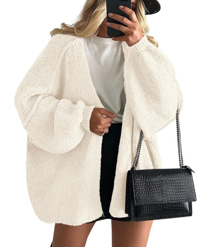 PRETTYGARDEN Womens Open Front Oversized Cardigan Sweaters White 🍁 All In One Marketplace Canada