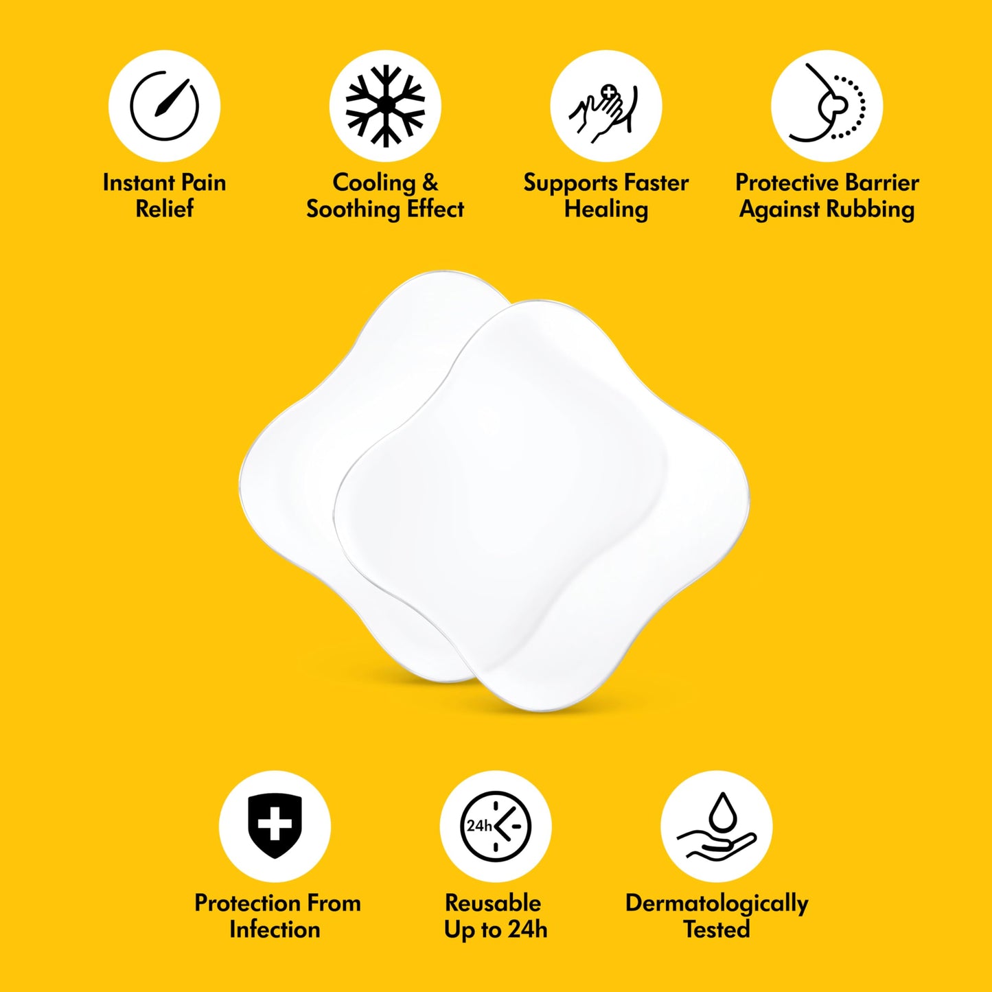 Medela Hydrogel Pads, Instant Pain Relief for Cracked or Sore Nipples from Breastfeeding and Pumping, Cooling Moisture Supports Natural Healing, Pack of 4 - Available at All In One Marketplace Canada