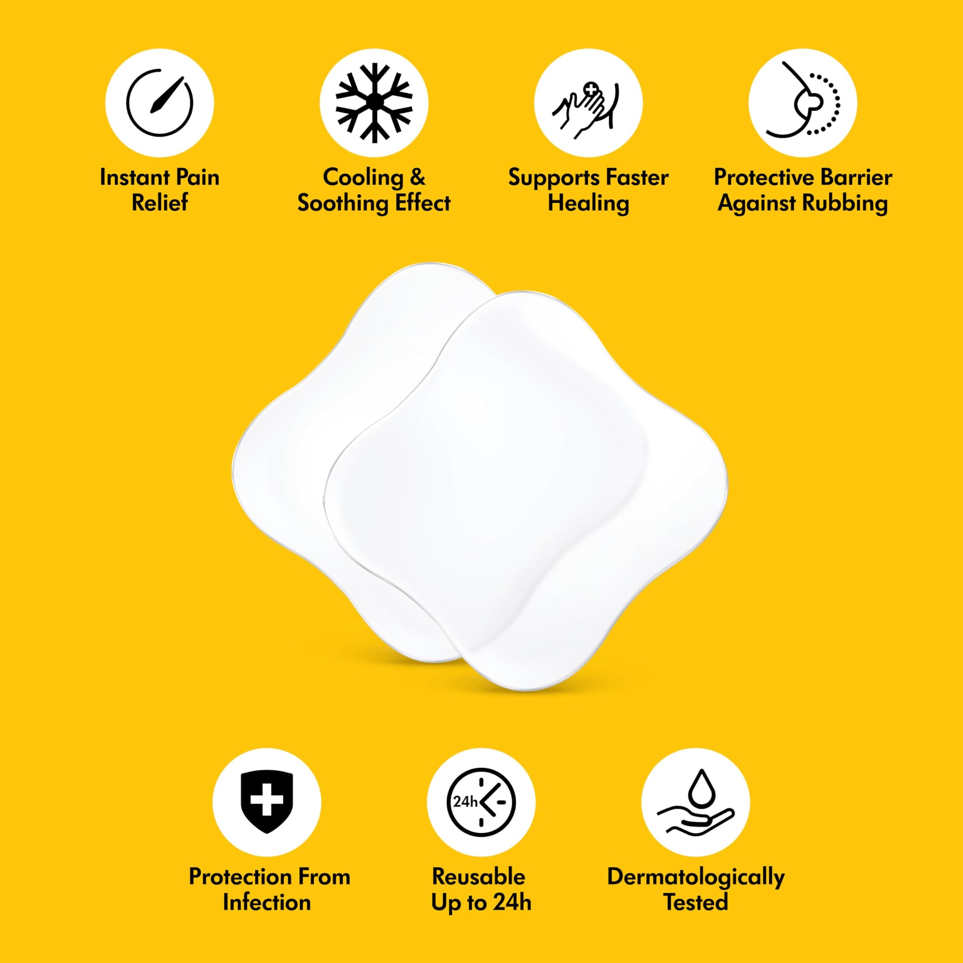 Medela Hydrogel Pads, Instant Pain Relief for Cracked or Sore Nipples from Breastfeeding and Pumping, Cooling Moisture Supports Natural Healing, Pack of 4 - Available at All In One Marketplace Canada