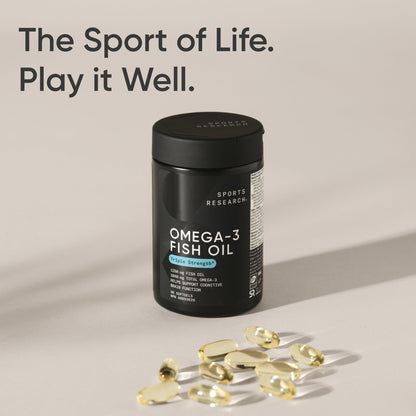 Sports Research Triple Strength Omega 3 Fish Oil - Burpless Fish Oil Supplement w/EPA & DHA Fatty Acids from Wild Alaskan Pollock - Heart, Brain & Immune Support for Men & Women - 1250 mg, 90 ct