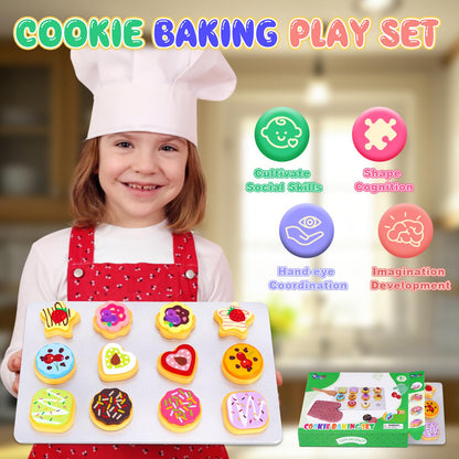 Slice and Bake Wooden Cookie Play Food Set for Kids Kitchen - Toy Food 🍁 All In One Marketplace Canada