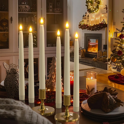 Yme 10pcs Flameless LED Ivory Taper Candles with Timer and Remote 🍁 All In One Marketplace Canada