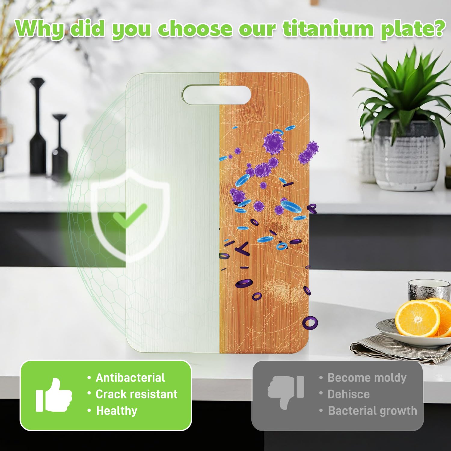 Titanium Cutting Board 2026 New Upgrade 100% Pure Titanium Cutting Boards for Kitchen - Double-Sided Food-Grade titanware Cutting Board Non-Stick Durable and Easy to Clean (13.3 x 9 in)