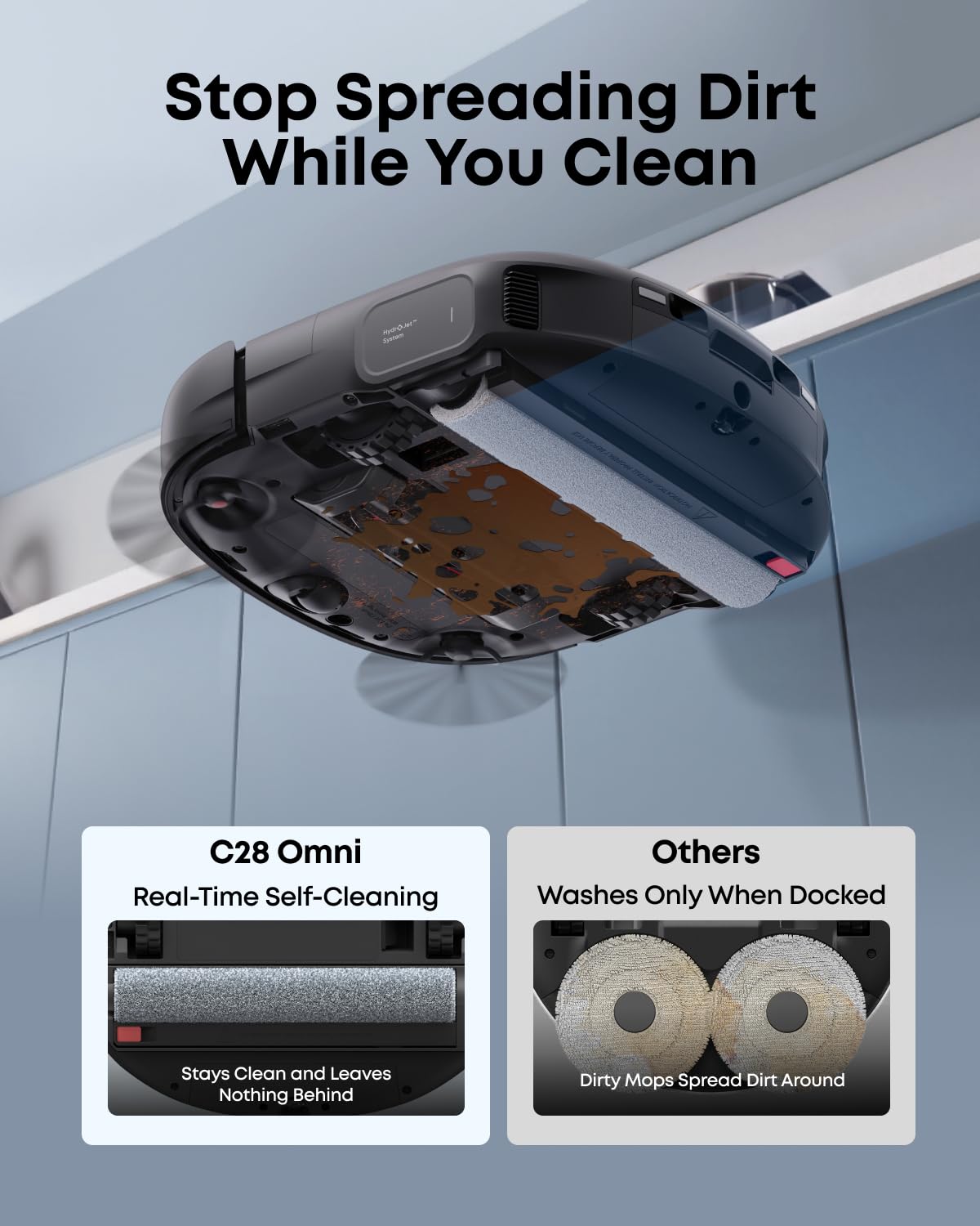eufy New 2026 Robot Vacuum, C28 Omni, Upgraded from eufy X10 pro Omni, HydroJet Self-Cleaning Roller Mop, 15,000Pa Suction, All-in-1 Station,Tangle-Free,Auto Mop Washing&Drying, AI Obstacle Avoidance - Available at All In One Marketplace Canada
